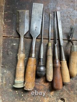Vintage Chisel Lot Buck, Samson, Sheffield, Santo, Etc. Woodworking Chisel Lot
