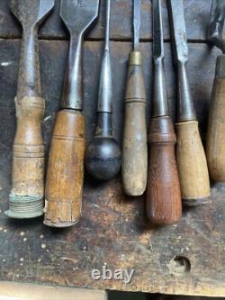 Vintage Chisel Lot Buck, Samson, Sheffield, Santo, Etc. Woodworking Chisel Lot