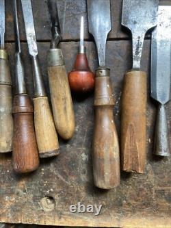Vintage Chisel Lot Buck, Samson, Sheffield, Santo, Etc. Woodworking Chisel Lot