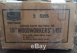 Vintage Craftsman Woodworkers Vise 391-5195 10 Wide Jaw Quick Release