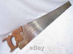 Vintage Disston D-8 8 Hand Saw Wood Tool Rip/Crosscut Carpenter's Woodworking
