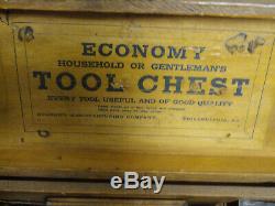 Vintage Economy Gentlemans Tool Box Wood Working Tools Chisel Lane Stanley Buck