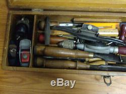 Vintage Economy Gentlemans Tool Box Wood Working Tools Chisel Lane Stanley Buck