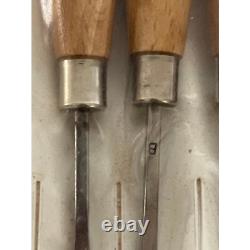 Vintage Footprint 6pc Carving Tool Set Sheffield England Chisels Woodworking