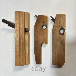 Vintage Japanese Hand Planes Kanna Set Lot of 3 Woodworking Tools
