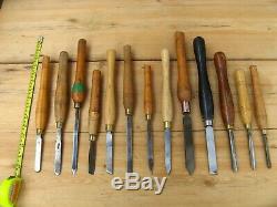 Vintage Large Woodturning Chisels woodwork carpentry crown cryo marples x 13