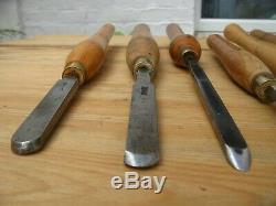 Vintage Large Woodturning Chisels woodwork carpentry crown cryo marples x 13