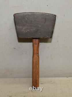Vintage Lignum Vitae mallet oak handle carving woodworking jointer hammer tool