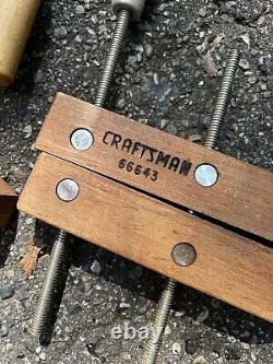 Vintage Lot Craftsman 66639-10 Wood 8 Clamps Clamp Tool 66643 Woodworking