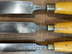 Vintage Marples Graduated Set of In-Cannell Paring Gouges Woodwork Chisel Tools