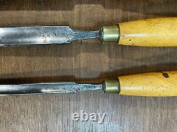 Vintage Marples Graduated Set of In-Cannell Paring Gouges Woodwork Chisel Tools