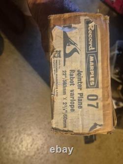 Vintage Marples Record No 07 Jointer Plane wood plane with box