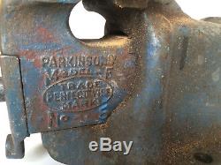 Vintage Parkinsons 5 Vice Carpentry Woodwork Clamp Old Cast Iron Vise Heav Duty