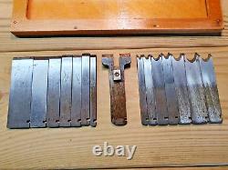 Vintage Record 050 Full Set 15 Cutters Combination Plane Woodwork Old Hand Tool