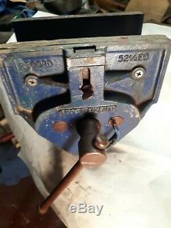 Vintage Record 52 1/2 ED Woodworking Vise, 9in. Jaws, Made in England