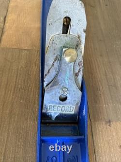 Vintage Record No. 07 Jointer Plane Made in England Blue Japanning Woodworking