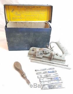 Vintage Record Plough Plane no 044 Boxed Complete 7 Cuter Plow Woodworking Tools