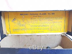 Vintage Record Plough Plane no 044 Boxed Complete 7 Cuter Plow Woodworking Tools