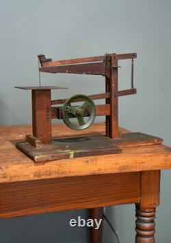 Vintage Scroll Saw Antique Hand Saw Woodworking Tool Primitive Industrial Crank
