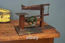 Vintage Scroll Saw Antique Hand Saw Woodworking Tool Primitive Industrial Crank