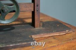 Vintage Scroll Saw Antique Hand Saw Woodworking Tool Primitive Industrial Crank
