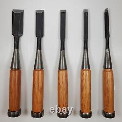 Vintage Sentora 710-1085 Oire Nomi Japanese Chisels Set of 5 Woodworking Tools