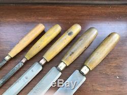 Vintage Set Bevel Edge Paring Chisels Woodwork Tools