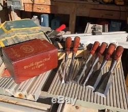 Vintage Set Of Antique Chisel Stanley 750 Marked Tools. VGC. VTG Woodworking