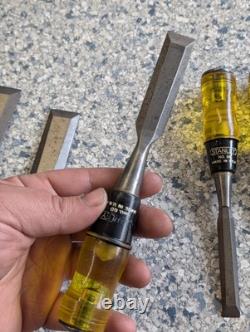 Vintage Stanley No 60 USA 8 Pieces 2 to 1/4 Woodworking chisel Set