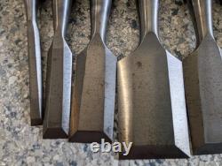 Vintage Stanley No 60 USA 8 Pieces 2 to 1/4 Woodworking chisel Set