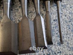 Vintage Stanley No 60 USA 8 Pieces 2 to 1/4 Woodworking chisel Set