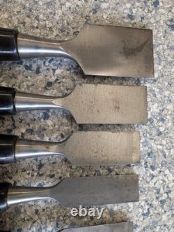 Vintage Stanley No 60 USA 8 Pieces 2 to 1/4 Woodworking chisel Set