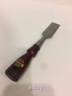 Vintage Stanley No. 750 Woodworking Bevel edge Socket Chisel 1-1/4'' With Decal