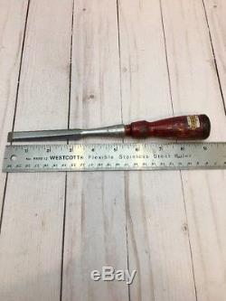 Vintage Stanley No. 750 Woodworking Bevel edge Socket Chisel 1/2'' With Decal USA