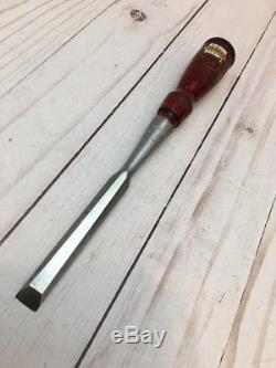 Vintage Stanley No. 750 Woodworking Bevel edge Socket Chisel 1/2'' With Decal USA