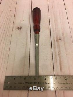 Vintage Stanley No. 750 Woodworking Bevel edge Socket Chisel 1/8'' Wide USA