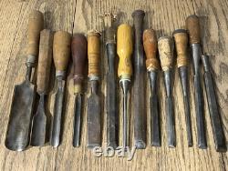 Vintage Tools Chisel Gouge Lot Winchester Stanley Pexto Carpenter Woodwork USA