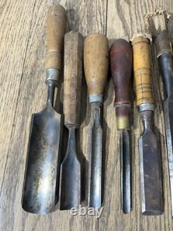 Vintage Tools Chisel Gouge Lot Winchester Stanley Pexto Carpenter Woodwork USA