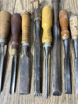 Vintage Tools Chisel Gouge Lot Winchester Stanley Pexto Carpenter Woodwork USA