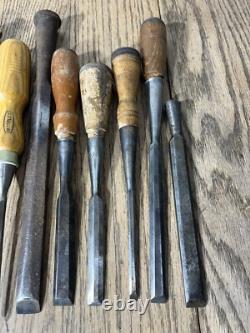 Vintage Tools Chisel Gouge Lot Winchester Stanley Pexto Carpenter Woodwork USA