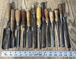 Vintage Tools Chisel Gouge Lot Winchester Stanley Pexto Carpenter Woodwork USA