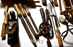 Vintage UK Woodworking Tools 70+ Years Old with Matchbox Storage