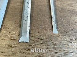 Vintage Unused Marples Set of Paring Bevel Edge Chisels Carving Woodwork Tool