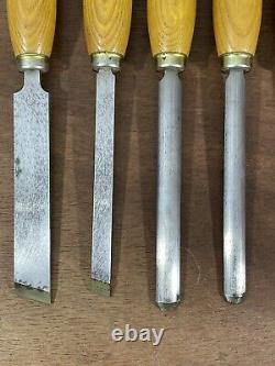 Vintage Unused Set W. Marples Woodturning Chisels Gouges Woodwork Tools Boxed