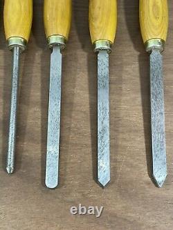 Vintage Unused Set W. Marples Woodturning Chisels Gouges Woodwork Tools Boxed