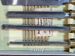 Vintage Unused Set W. Marples Woodturning Chisels Gouges Woodwork Tools Boxed