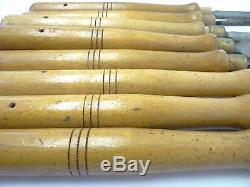 Vintage Used Wood Handled Turning Lathe Chisels Woodworking Hand Tools Punches