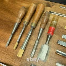 Vintage Wood Working Chisel Lot of 24 Mixed James Swan Co, S J Addis, Sheffield