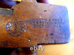 Vintage Wooden Brass Details Moulding/Rebate Plane Collector Atkin & Sons A