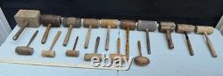 Vintage Wooden Mallet Lot 16 Joiner Cabinetmaker Carving Woodworking Tools
